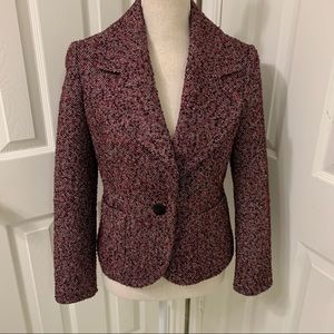 Talbots Maroon and Black Tweed Jacket 6P